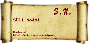 Süli Noémi névjegykártya